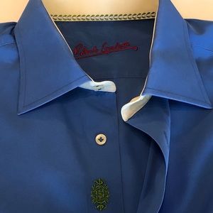 Classic Robert Graham blue button down dress shirt